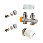 Heimeier radiator aansluitset / Recht / 16 mm / Open-dicht
