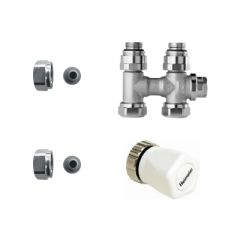 Radiator aansluitset ½” / recht / 15 mm / Open-dicht Radiatorkraan