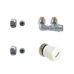 Radiator aansluitset ½” / haaks / 15 mm / Open-dicht Radiatorkraan