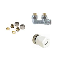 Radiator aansluitset ½” / haaks / 16 mm / Open-dicht Radiatorkraan