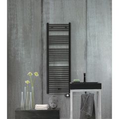 Zehnder Aura elektrische badkamerradiator / 1226 x 500 / 750 Watt / Zwart