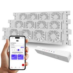 Heatfan 4 radiatorventilator / Trio Set / 1450-2150 mm breed / incl. doorlinkkabel / incl. WiFi Controller