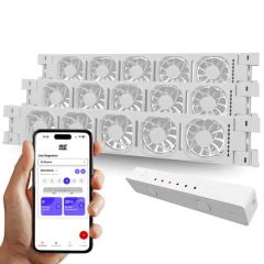 Heatfan 5 radiatorventilator / Trio Set / 1600-2400 mm breed / incl. doorlinkkabel / incl. WiFi Controller