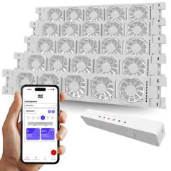 Heatfan 5 radiatorventilator / Cinco Set / 3100 mm breed / incl. doorlinkkabel / incl. WiFi Controller