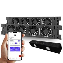 Heatfan 4 radiatorventilator / Zwart / Duo Set / 750-1450 mm breed / incl. doorlinkkabel / incl. WiFi Controller