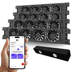 Heatfan 4 radiatorventilator / Zwart / Quattro Set / 2150-2850 mm breed / incl. doorlinkkabel / incl. WiFi Controller