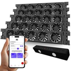 Heatfan 5 radiatorventilator / Zwart / Cinco Set / 3100 mm breed / incl. doorlinkkabel / incl. WiFi Controller