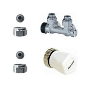 Radiator aansluitset / Haaks / 15 mm / Handwiel