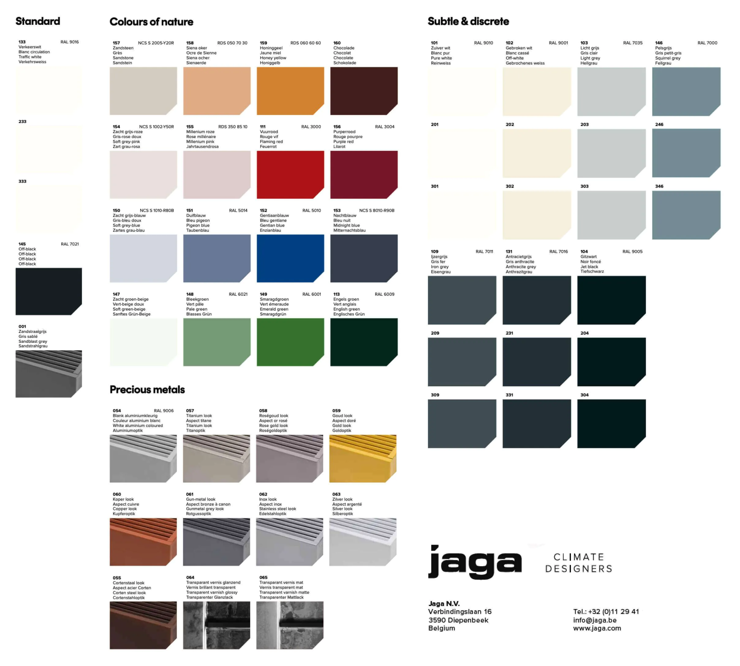 Jaga Strada Kleurenkaart Speciale Kleuren