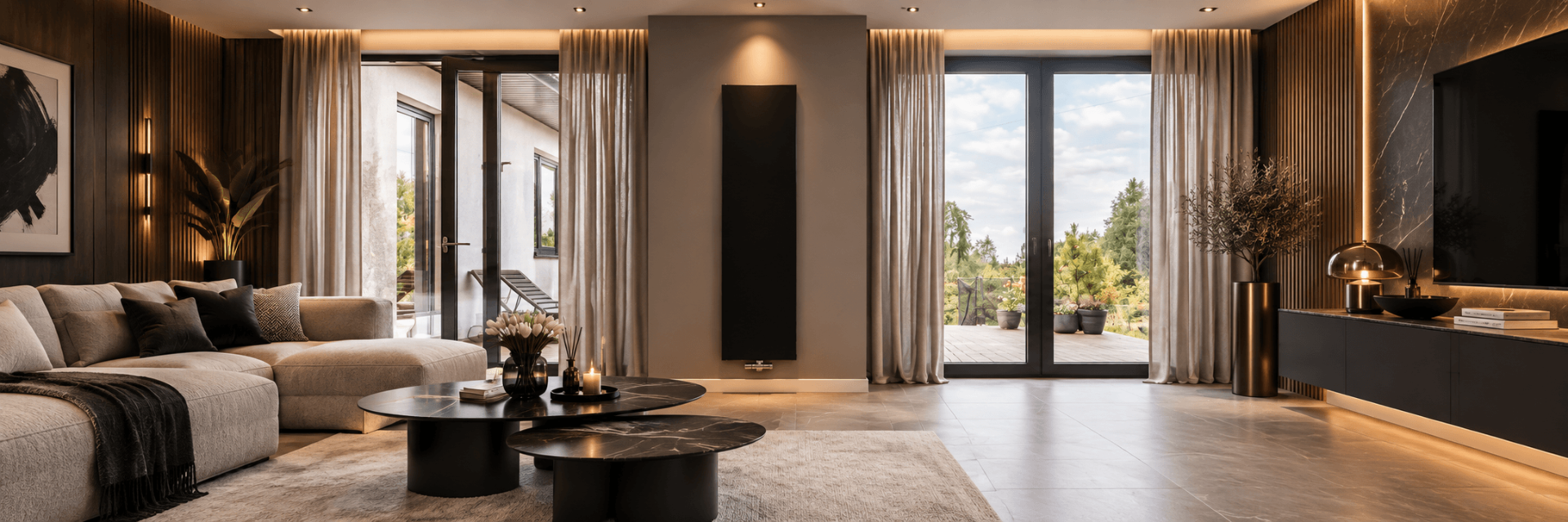 Henrad Alto Plan radiator / 1800 x 600 / type 22 / 2214 Watt / Grafietzwart